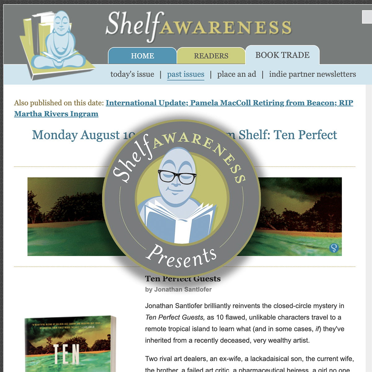 Shelf Awareness - Ten Perfect Guests - Jonathan Santlofer